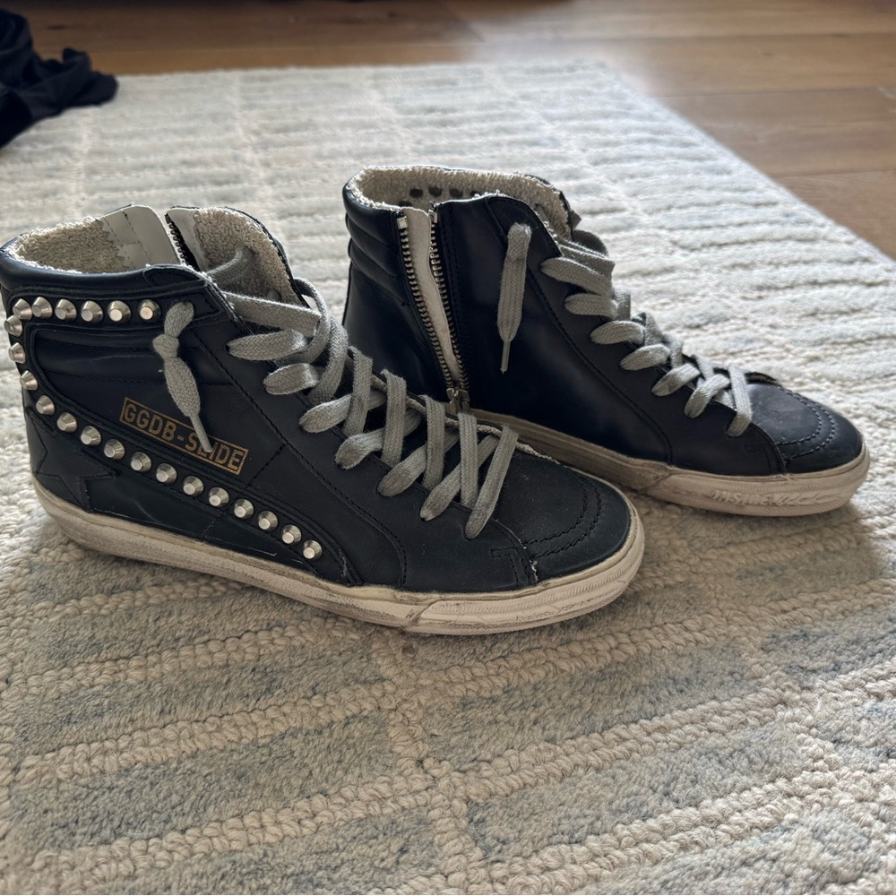 Golden Goose Studded high top Slide Sneakers in Black, 37